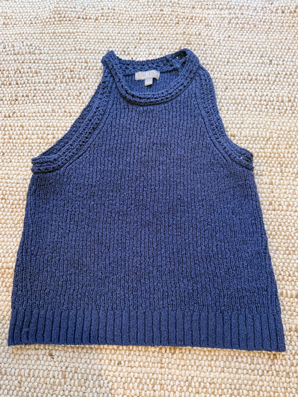 J. Crew Men's Navy Knit Sleeveless Crewneck Vest